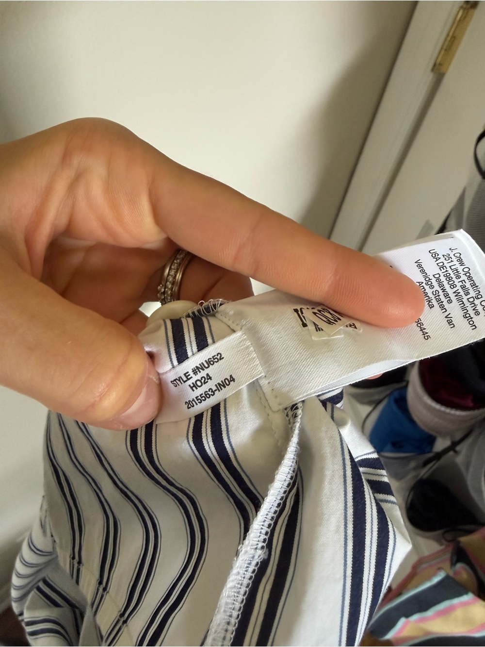 Madewell straight hem shirt poplin navy stripe - Picture 5 of 6